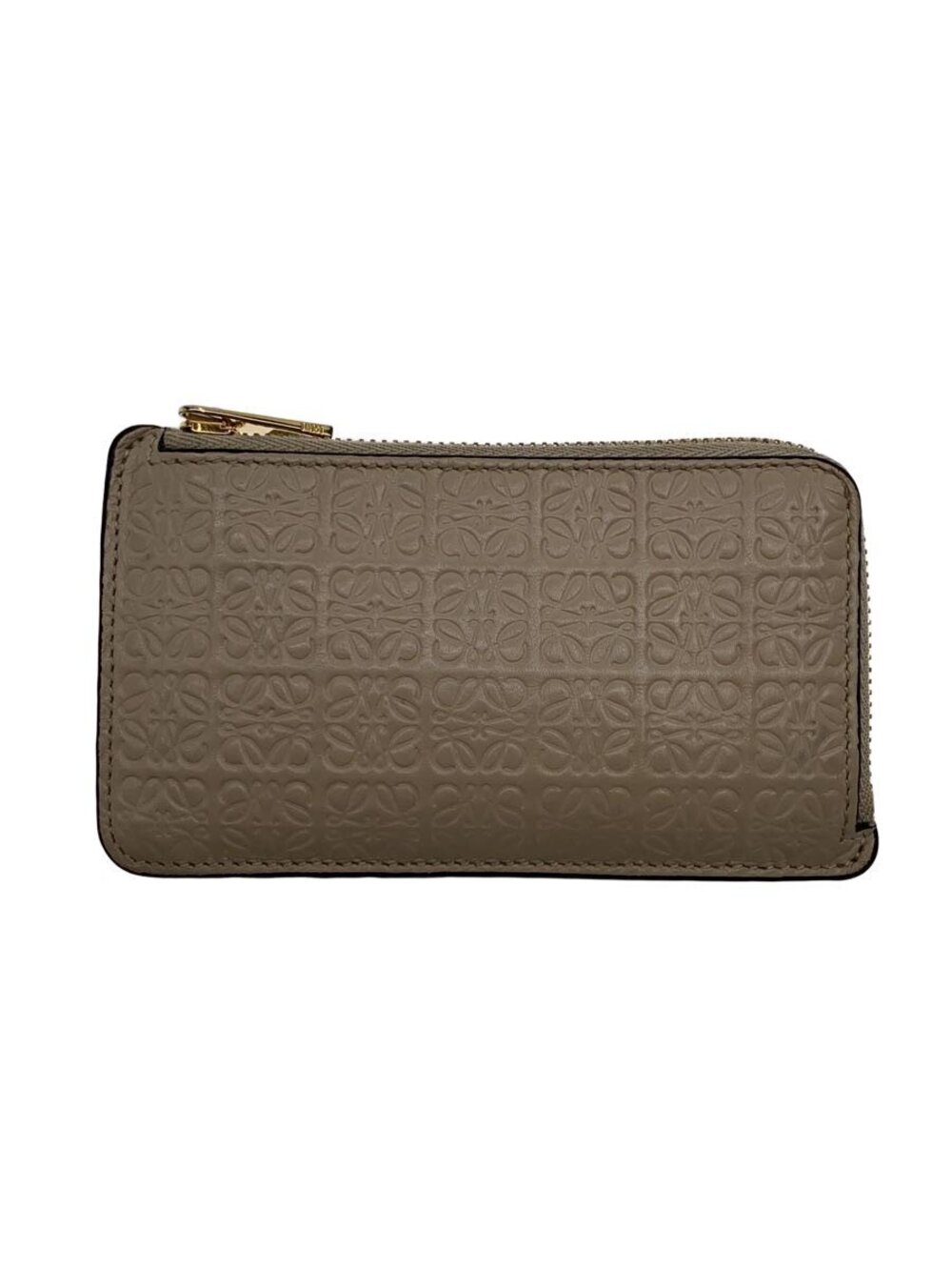 Loewe Card Case Wallet Leather Beige Cream All over
